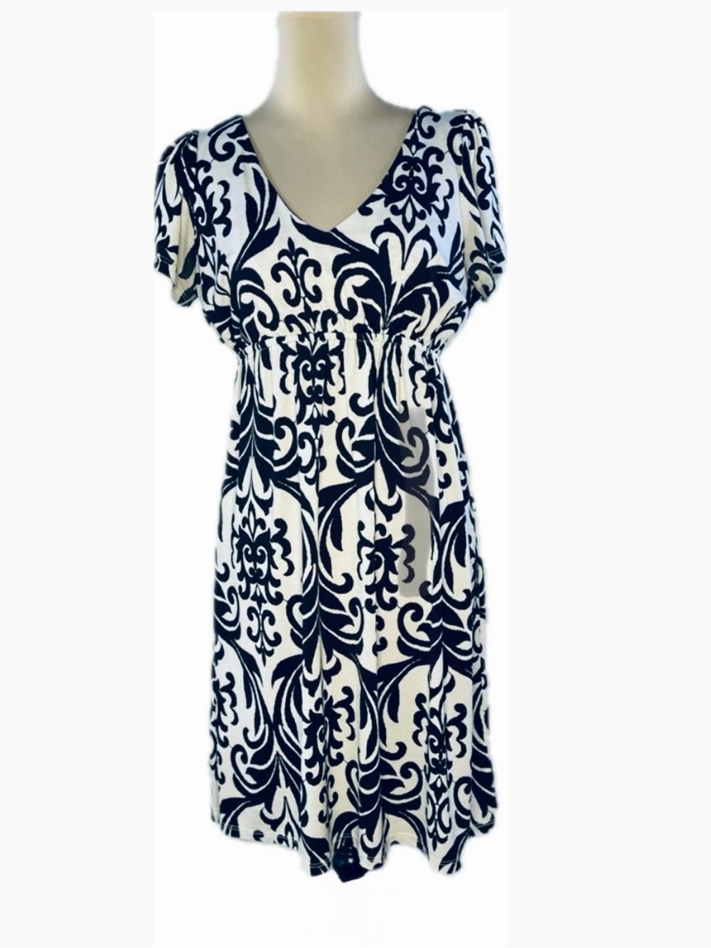 R Rouge Black and Cream V neck Dress - Picture 3 of 14